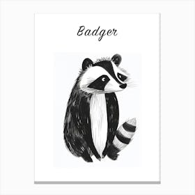 Bw Badger Poster Canvas Print