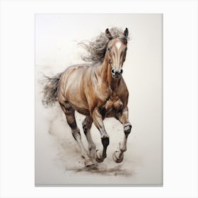 A Horse Painting In The Style Of Dry On Dry Technique 1 Canvas Print