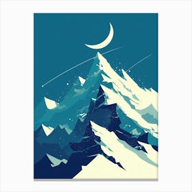 Moon And Mountains Canvas Print