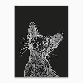 Cornish Rex Cat Minimalist Illustration 1 Canvas Print