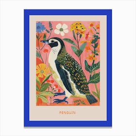 Spring Birds Poster Penguin 3 Canvas Print