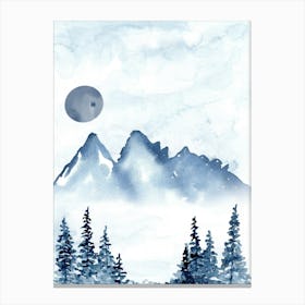 Watercolor Of Mountains 3 Canvas Print