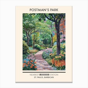 Postman S Park London Parks Garden 7 Canvas Print