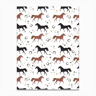 Black Brown Horses Canvas Print