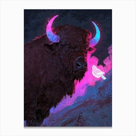 Bison And Dove Canvas Print