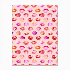Sweet Kisses Pink Lips Canvas Print