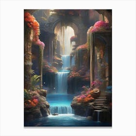 Waterfall In The Forest 1 Canvas Print