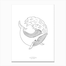 Tidal Whale Fineline Illustration Canvas Print