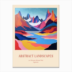 Colourful Abstract Los Glaciares National Park Argentina 3 Poster Canvas Print
