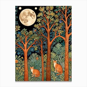 William Morris Cats In The Forest 1 Canvas Print