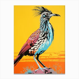Andy Warhol Style Bird Roadrunner 4 Canvas Print