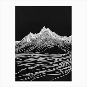 Beinn Dorain Mountain Line Drawing 6 Canvas Print