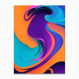 Abstract Colorful Waves Vertical Composition 87 Canvas Print