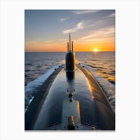 Sunset On A Submarine -Reimagined Canvas Print