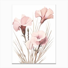 Floral Illustration Flax Flower 1 Canvas Print