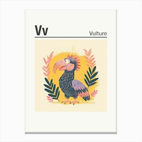 Animals Alphabet Vulture 3 Canvas Print