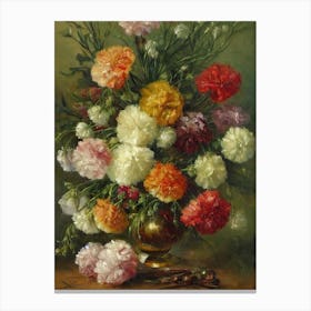 Carnations Painting 3 Flower Canvas Print
