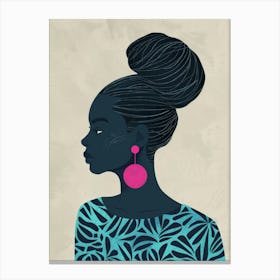 African Woman With Earrings 6 Canvas Print