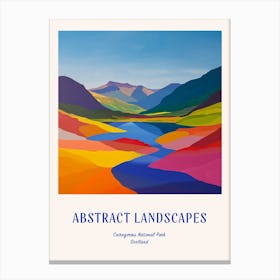 Colourful Abstract Cairngorms National Park Scotland 4 Poster Blue Canvas Print