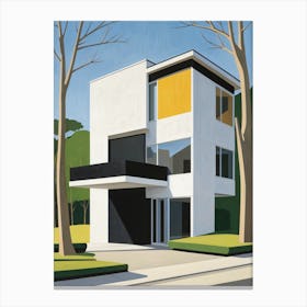 Minimalist Modern House Illustration (31) Canvas Print