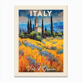 Val D Orcia Italy 2 Fauvist Painting Travel Poster Canvas Print