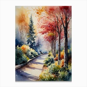 Watercolor Of Autumn Trees 8 Canvas Print