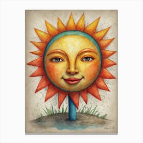 Sun Face Canvas Print