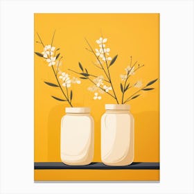 Jars With Flowers Canvas Print