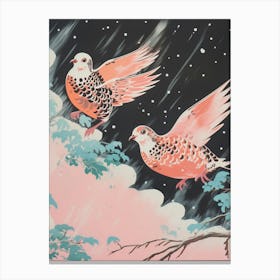 Vintage Japanese Inspired Bird Print Partridge 3 Canvas Print