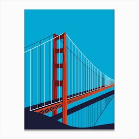 Golden Gate Bridge Blue Canvas Print