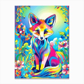 Fox In The Forest poly art Canvas Print