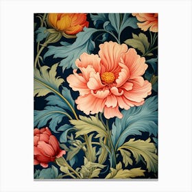 Wallpaper Pattern With Flowers Canvas Print