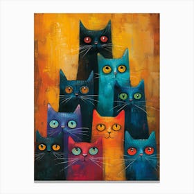 Group Of Cats 10 Canvas Print