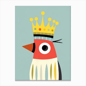 Little Parrot 1 Wearing A Crown Canvas Print