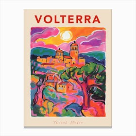 Volterra Italia Travel Poster Canvas Print