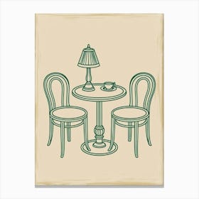 Table And Chairs Vector Illustration Canvas Print