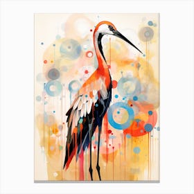 Bird Painting Collage Stork 1 Canvas Print