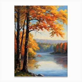 Autumn By The Lake Canvas Print