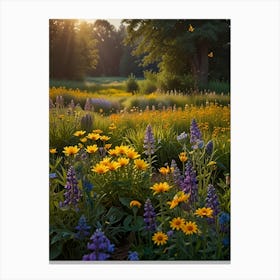 Sunset In The Meadow 5 Canvas Print