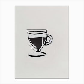 Coffee Cup Picasso Line Drawing Cocktail Poster Canvas Print