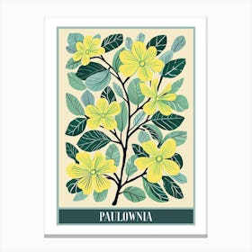 Paulownia Tree Illustration Flat 1 Poster Canvas Print