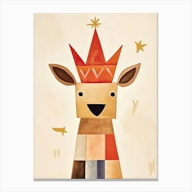 Little Kangaroo Wearing A Crown Canvas Print