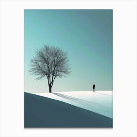 Lone Tree, Winter, Minimalism Canvas Print