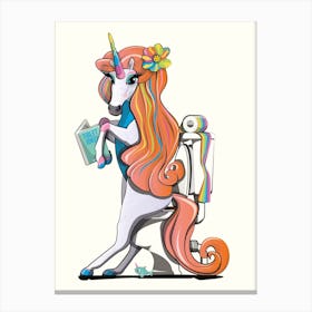 Unicorn Sitting On Toilet Canvas Print