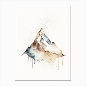 Mountain Peak Symbol Minimal Watercolour Canvas Print