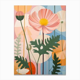 Cosmos 1 Hilma Af Klint Inspired Pastel Flower Painting Canvas Print