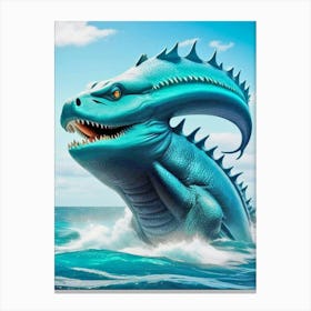 Blue Sea Monster 3 Canvas Print
