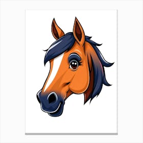 Horse Head Color Caricature Canvas Print