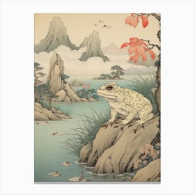 Vintage Japanese Frog Burrow 7 Canvas Print