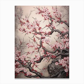 Cherry Blossom Detailed Illustration 4 Canvas Print